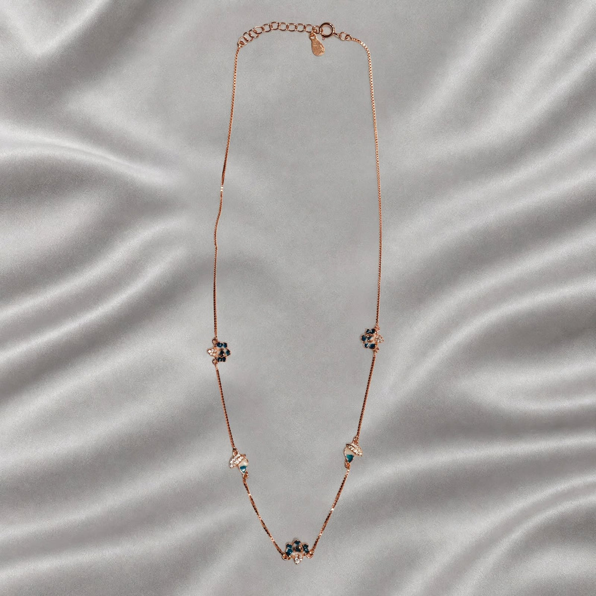 floral rose gold chain