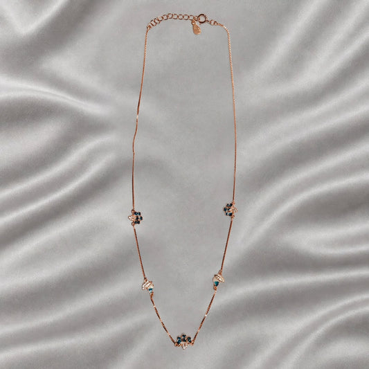 floral rose gold chain