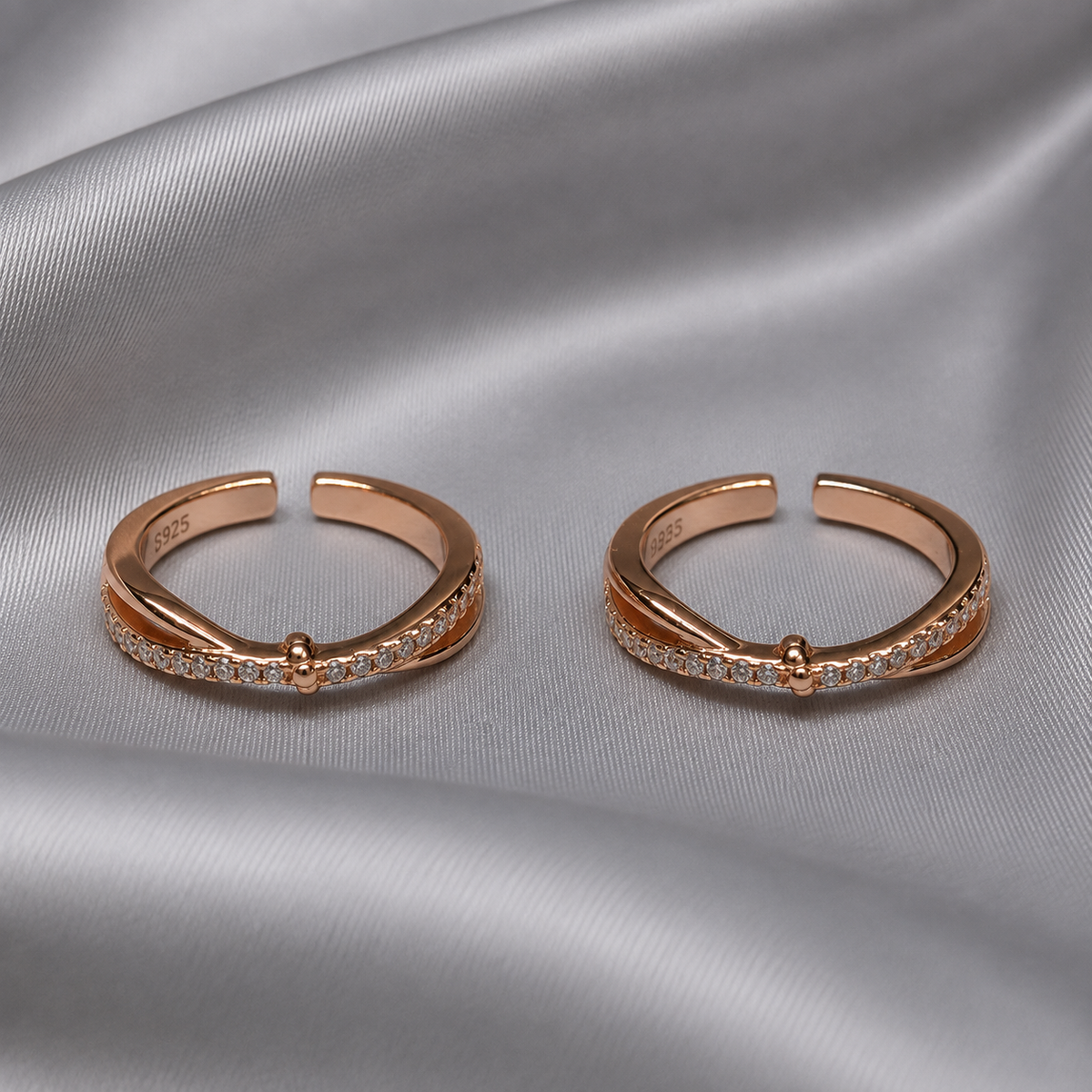 adjustable stone toe ring