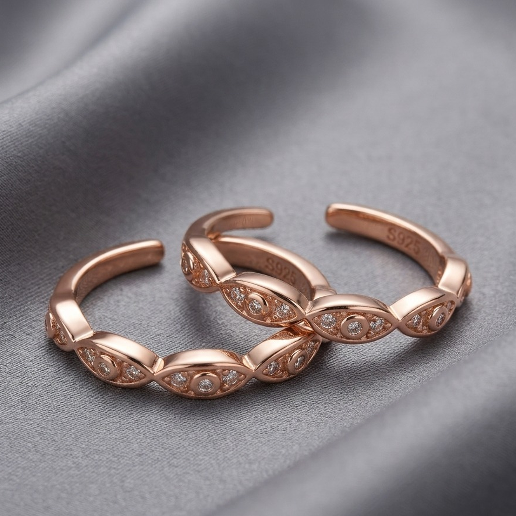 leaf motif toe jewelry