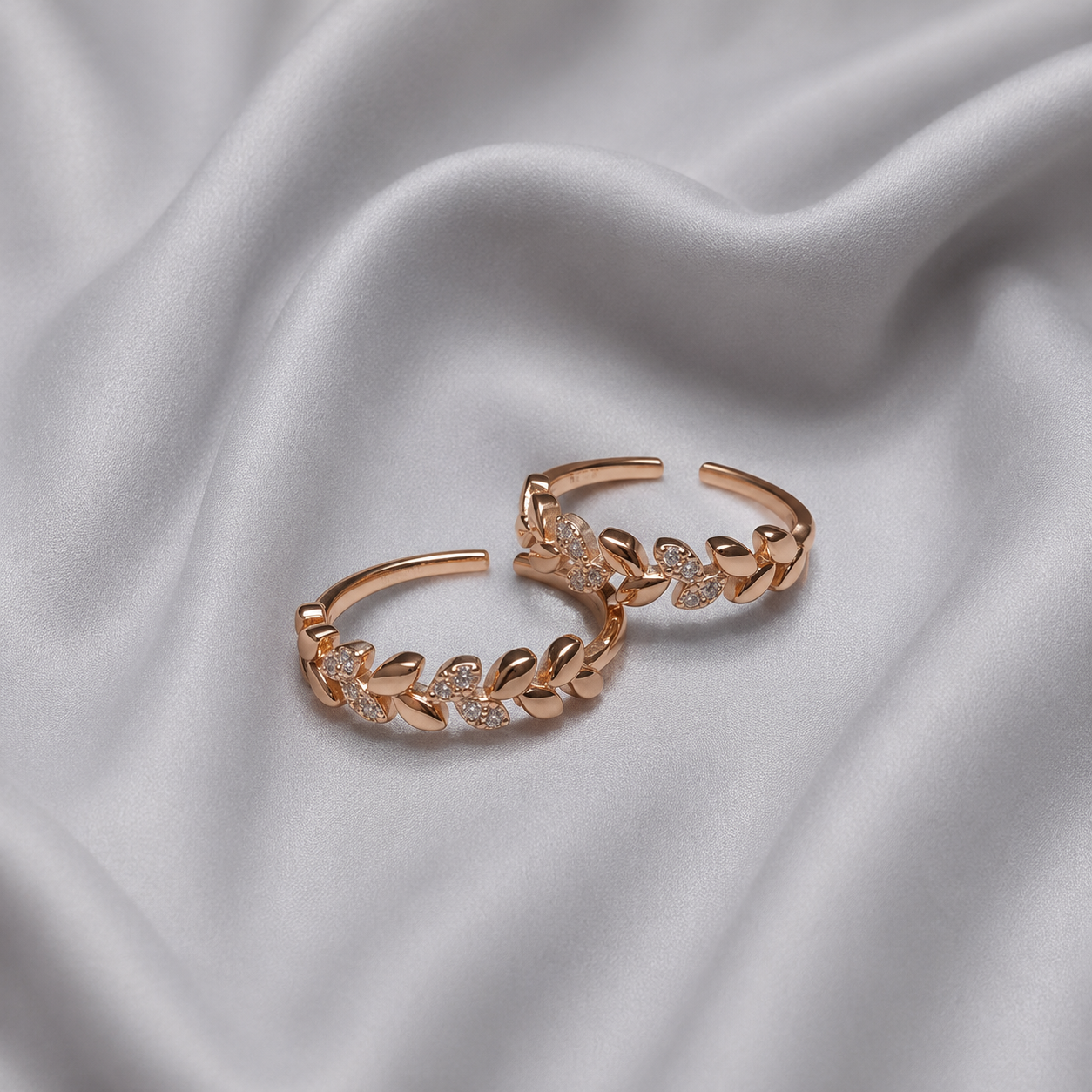 adjustable vine design toe ring