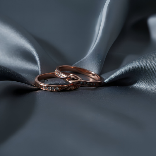 Rose gold open sparkle toe ring