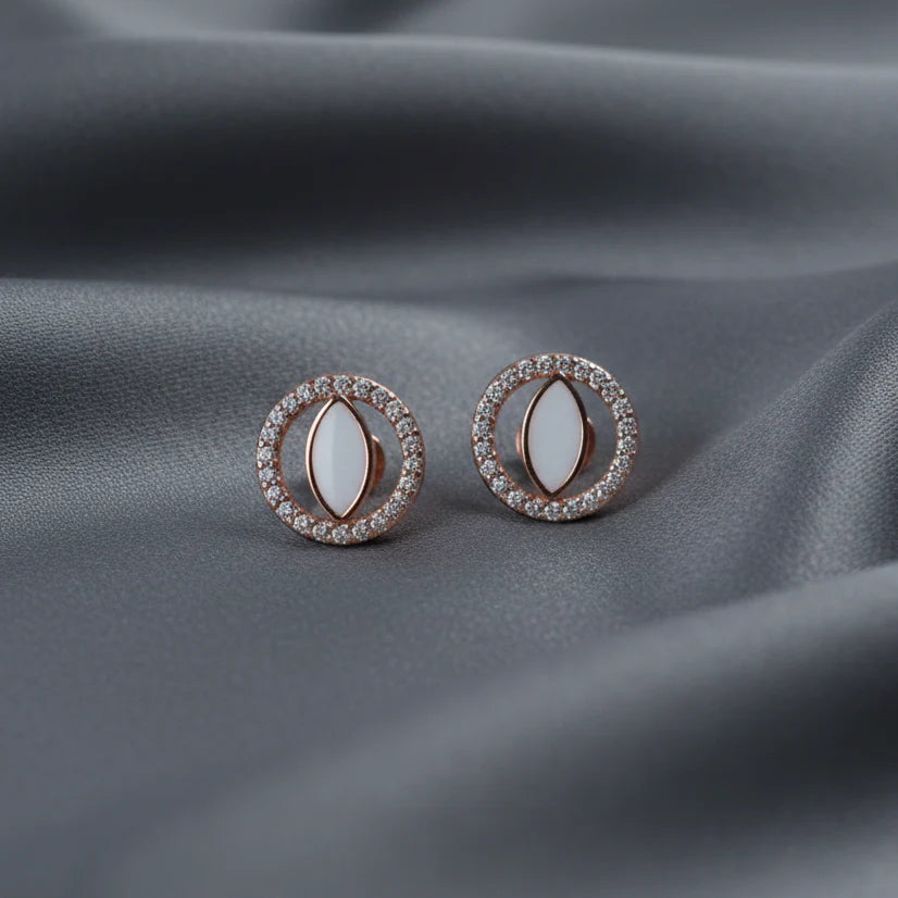 sparkling oval fashion studs
