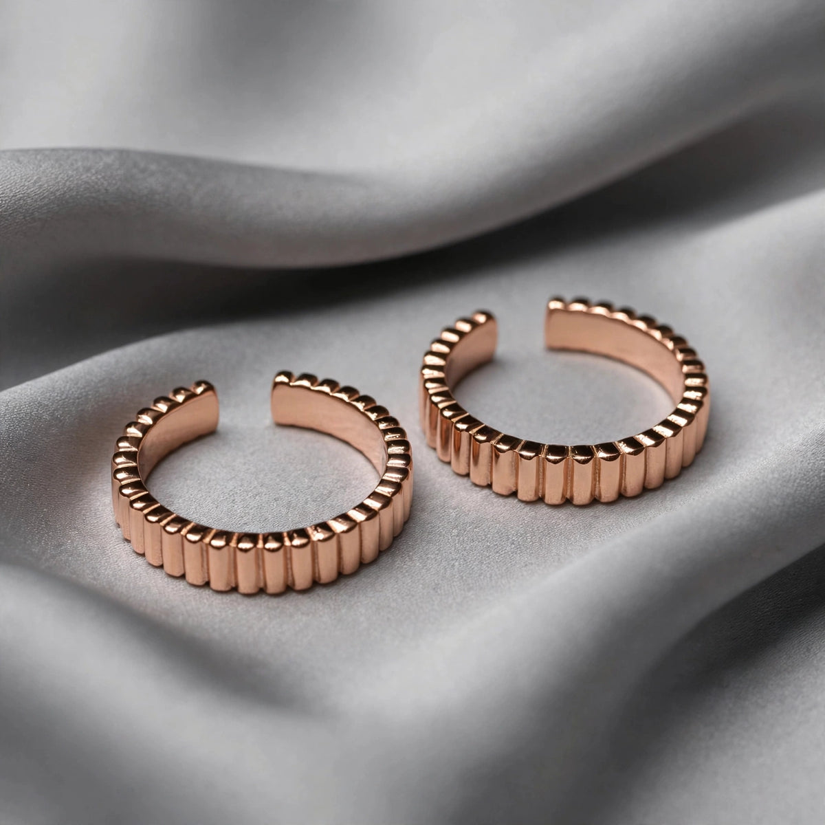 rose gold silver toe ring
