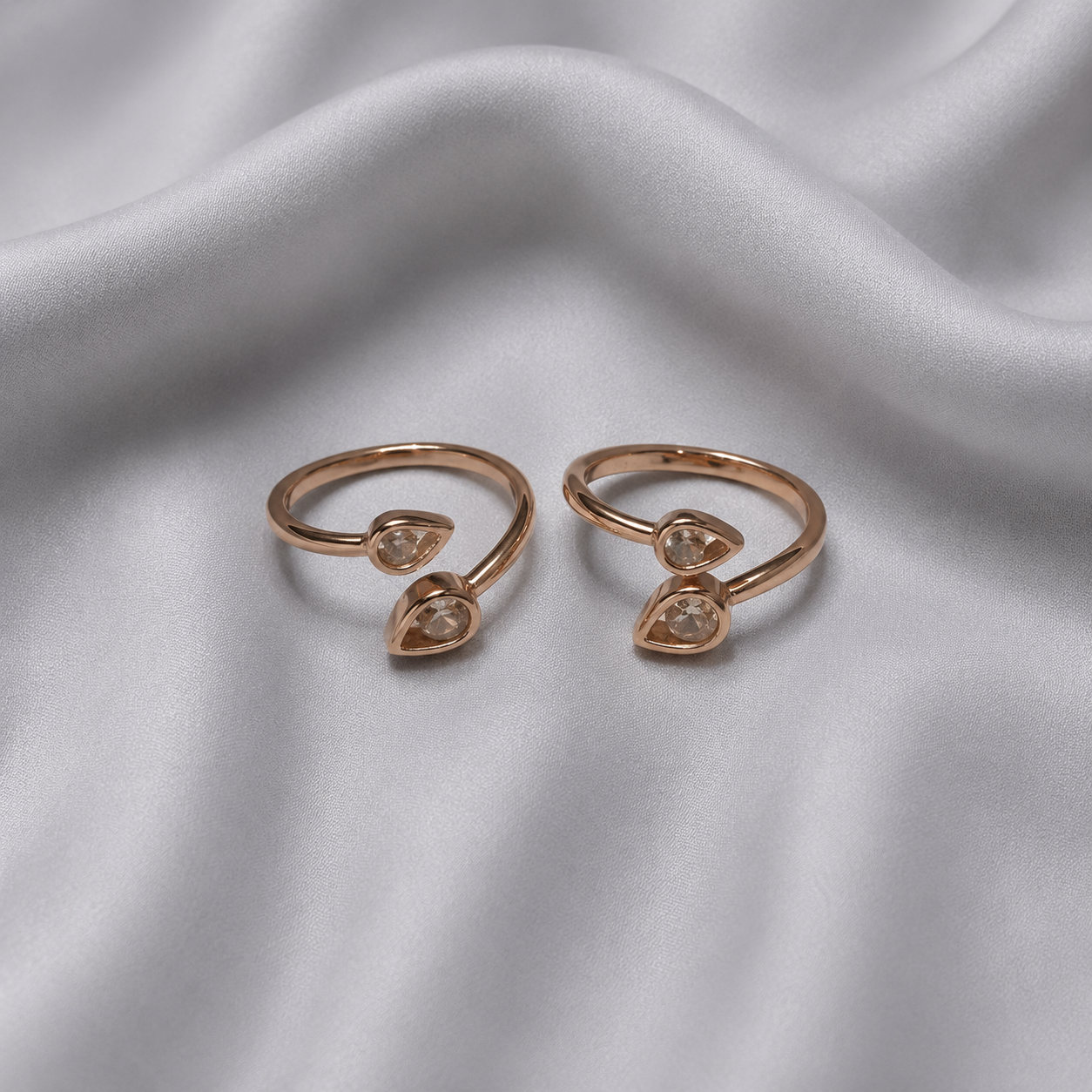 adjustable rose gold toe ring
