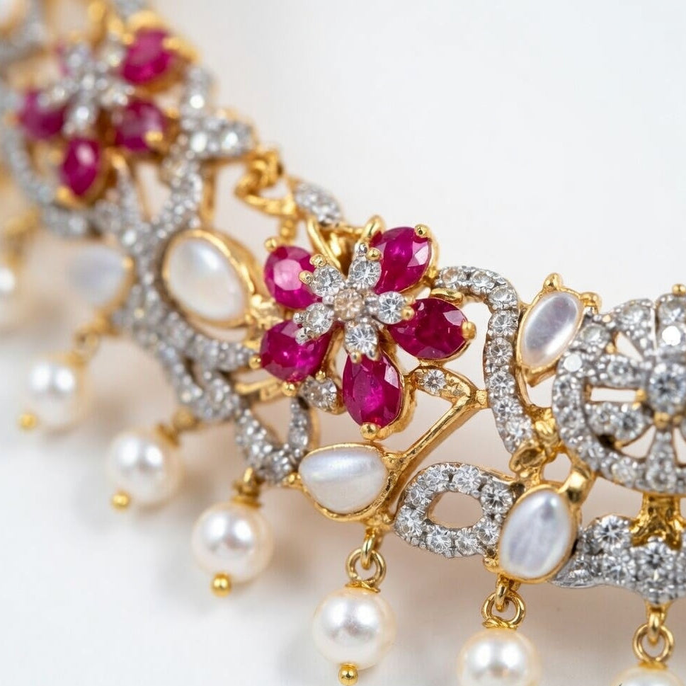 Royal Pink Pearl Heritage Necklace Set