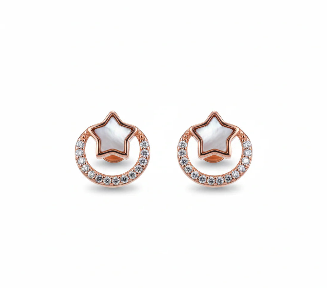 circular earrings with stone accents