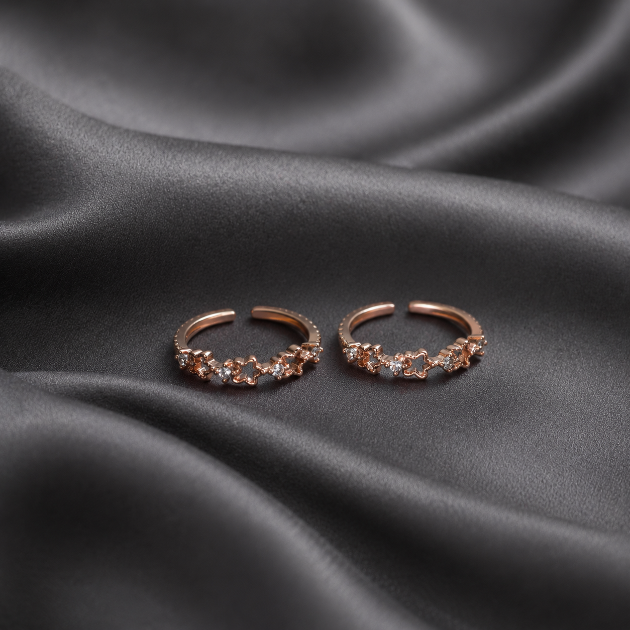 rose gold star toe ring