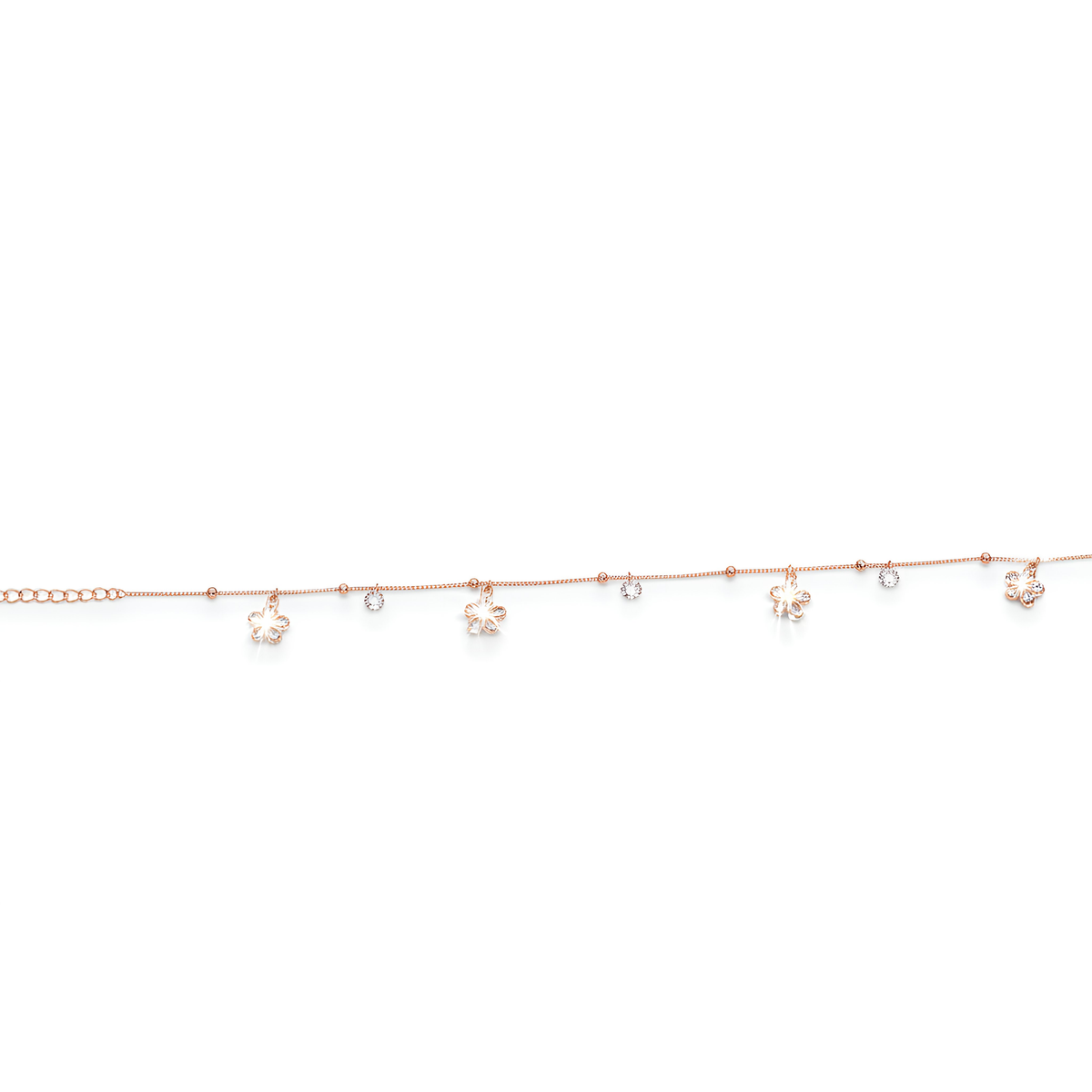 rose gold floral anklet