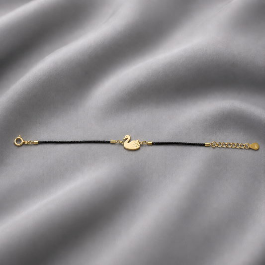 swan charm bracelet in s925