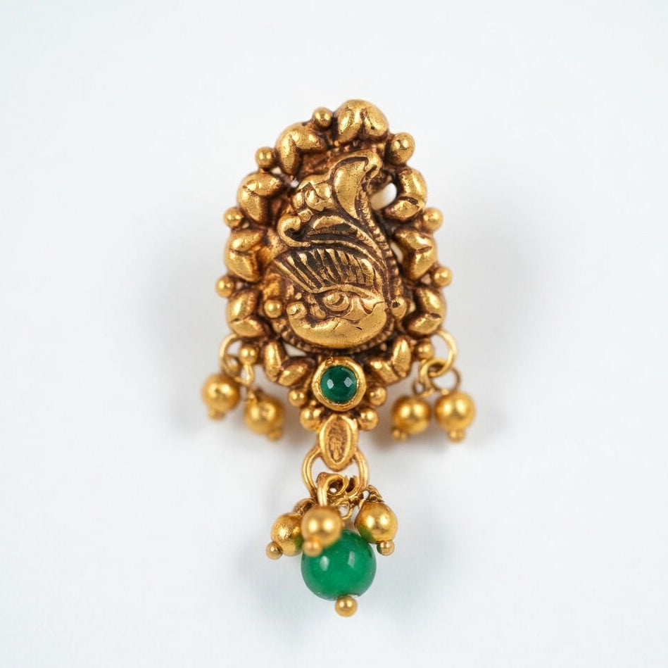 Elegant Antique Gold-Plated Floral Drop Earrings
