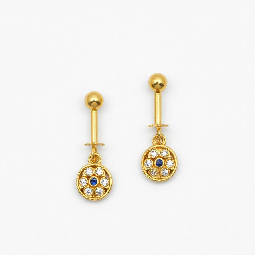 Royal Circle Drop Earrings