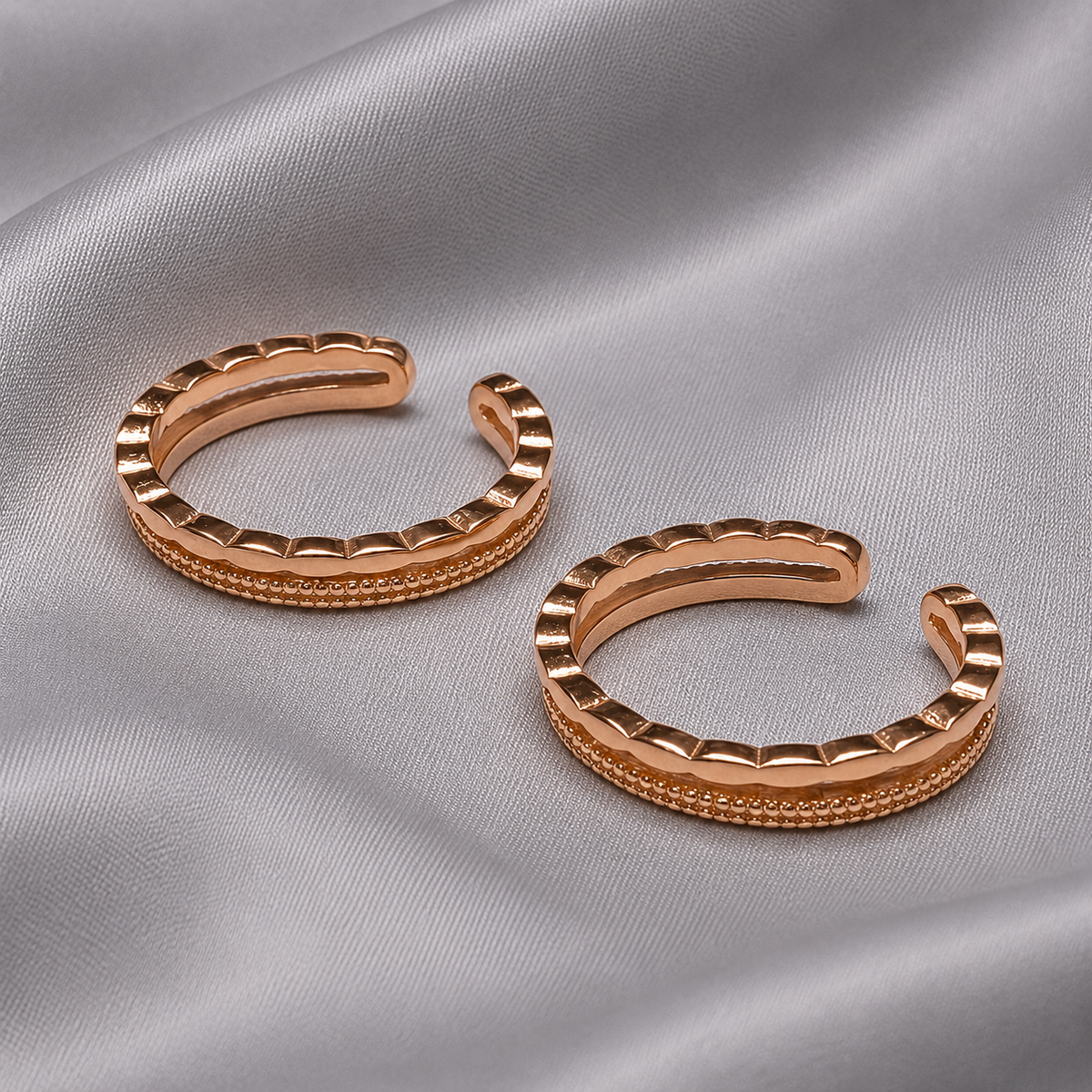 925 silver textured toe ring
